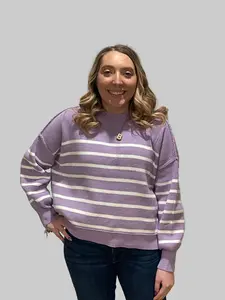 Lavender Haze Oversize Striped Sweater