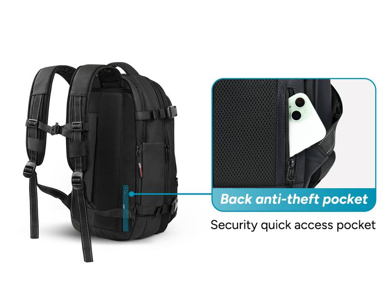 travel inspira, Carry-on Travel Backpack, 55L Expandable Vackpack with Vacuum Compression, Anti-theft Travel Bags with Electric Pump,Travel Essentials