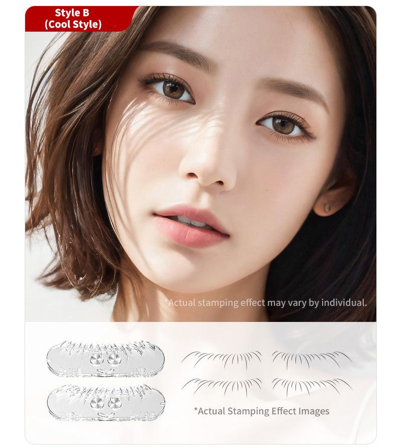 [Valentine Exclusive] Lower Eyelash Stamp 11-Piece Makeup Set – Glue-Free Long-Lasting Smudge-Proof, Water-Proof Ink, Eyeliner-Like Finish, Compact Design, Easy Application for Natural Look, Beginner Essential Cosmetics