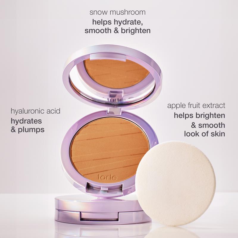 tarte shape tape powder foundation & brush duo - medium coverage, natural matte finish + foundation brush for flawless skin