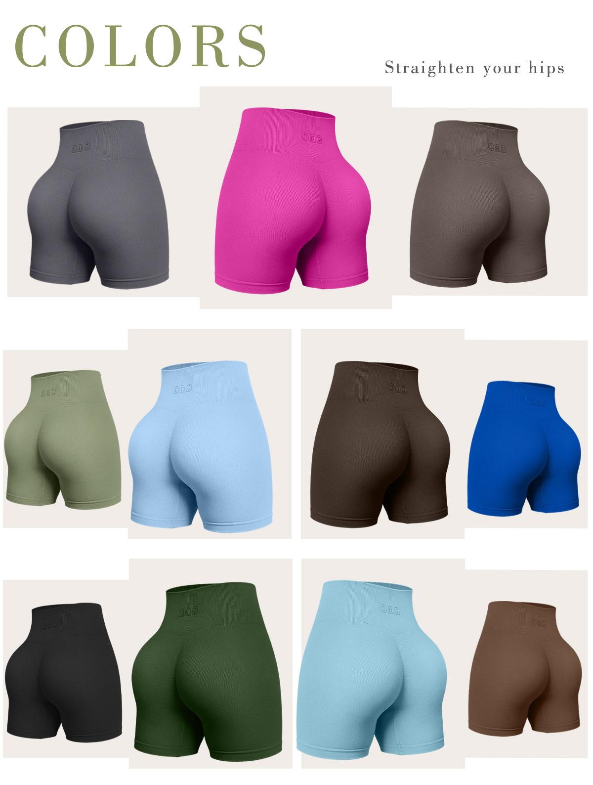 OQQ Women's 3 Piece Workout Shorts Seamless High Waist Butt Liftings Exercise Athletic Fitness Activewear SpringStatements