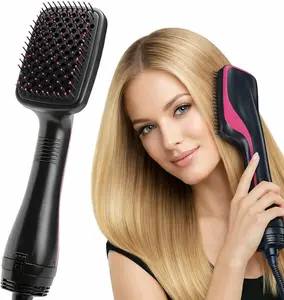 Hair Dryer Brush & Straightener Brush, Ionic Blow Dryer Brush for Women, Hot Air Brush with Paddle Design, Negative Ion Hair Styler for Smooth, Shiny, Frizz-Free Hair, Lightweight & Fast Drying