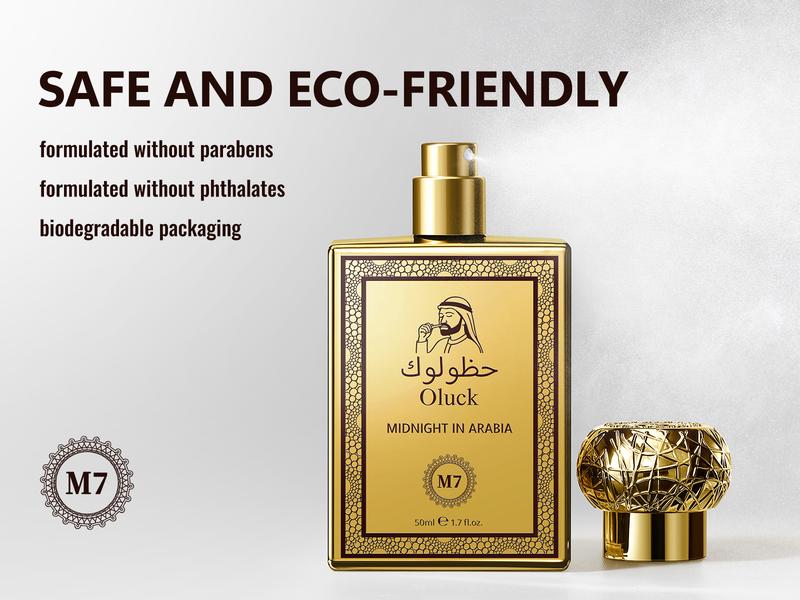 Oluck Perfume M7 (Midnight in Arabia) Cologne for Women & Men, Lemon Pineapple Nutmeg Cedarwood Vanilla Notes, Middle Eastern Fragrance