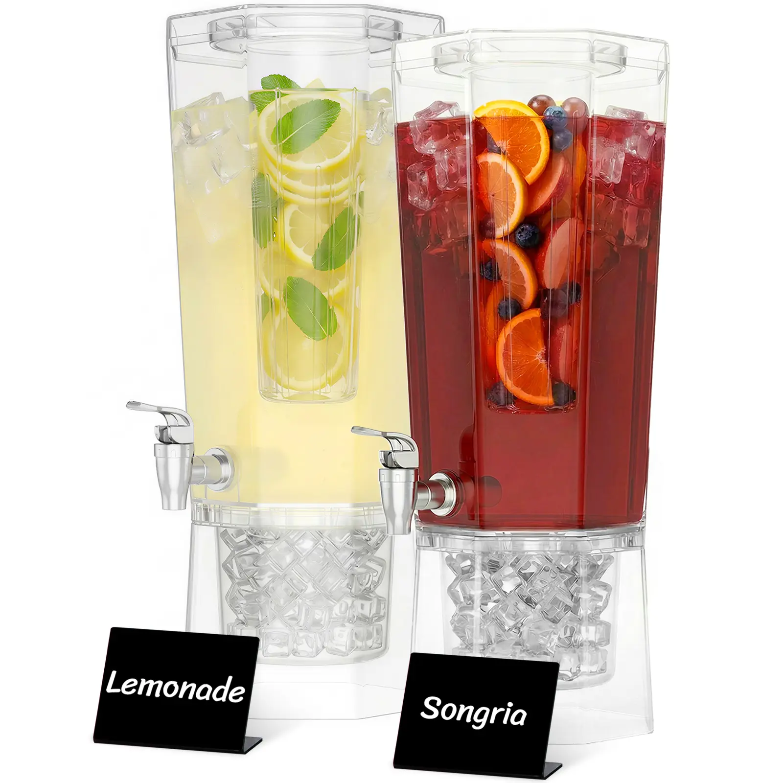 Lifewit 1.1 & 1.7 Gallon Drink Dispenser with Lid, Stand & Ice Base, BPA-Free with Filter Column for Juice, Tea & Lemonade, 4L & 6L Capacity, Leak-Proof Spout Party Beverage Server