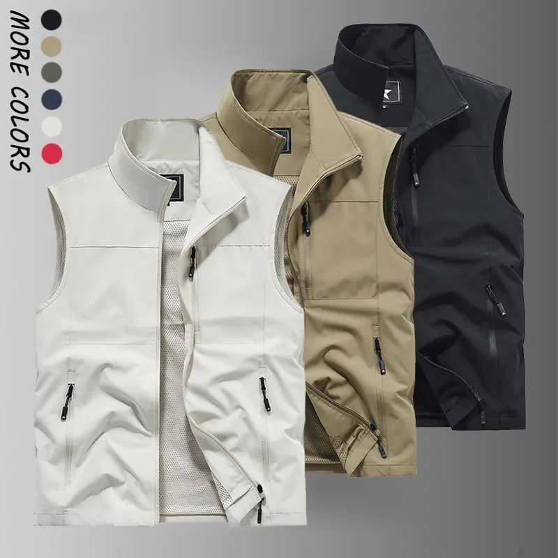 Men's casual multi-functional fishing vest - windproof and waterproof fabric; equipped with breathable mesh design | multi-pocket storage, fashionable outdoor wind, suitable for various fishing scenes, it is one of the necessary practical items for fishin