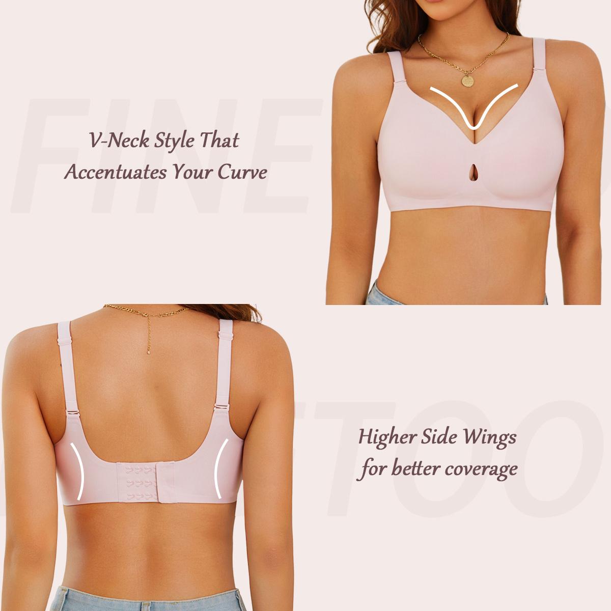 FINETOO Seamless Cute & Sexy V-Neck Bra for Women — Wire-Free, Padded, Soft Support, Full Coverage Comfort, S-2XL Everyday T-Shirt & Commute Bra SpringStatements FINETOO Seamless Cute & Sexy V-Neck Bra for Women — Wire-Free, Padded, Soft Support, Full Coverage Comfort, S-2XL Everyday T-Shirt & Commute Bra SpringStatements