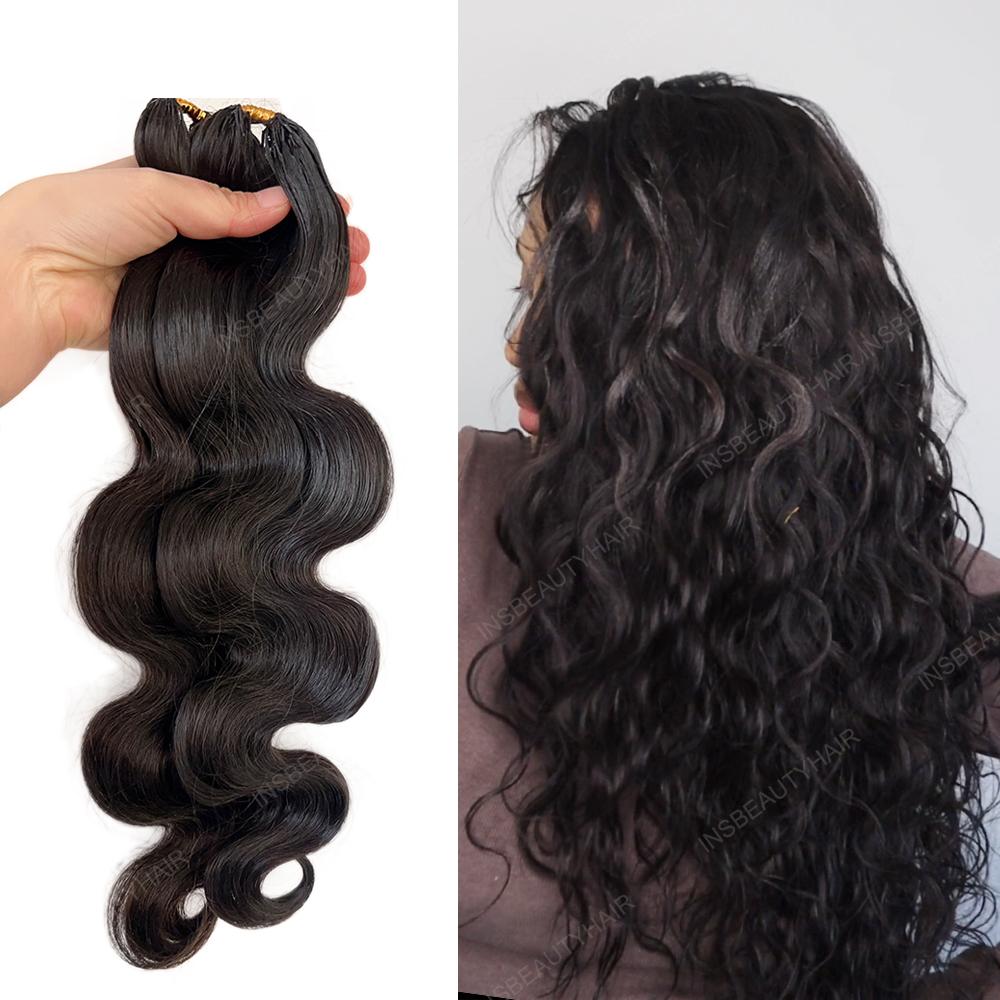 Feather Crochet Hair Body Wave 100% Human Hair 16-22 Inch  display picture 1
