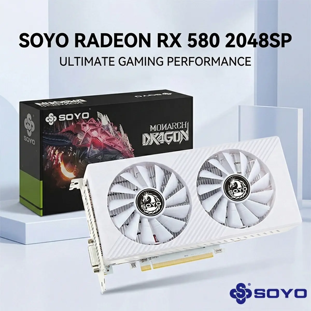 SOYO AMD Radeon RX580 Gaming Graphic Card with 8GB 256 Bit GDDR5 PCI Express x 16 3.0 Equipped with Dual Fans for Working,Gaming GPU, Dual Fan Cooling, Designed for Gaming, Work, and High-Performance Desktop PC Applications sohochic
