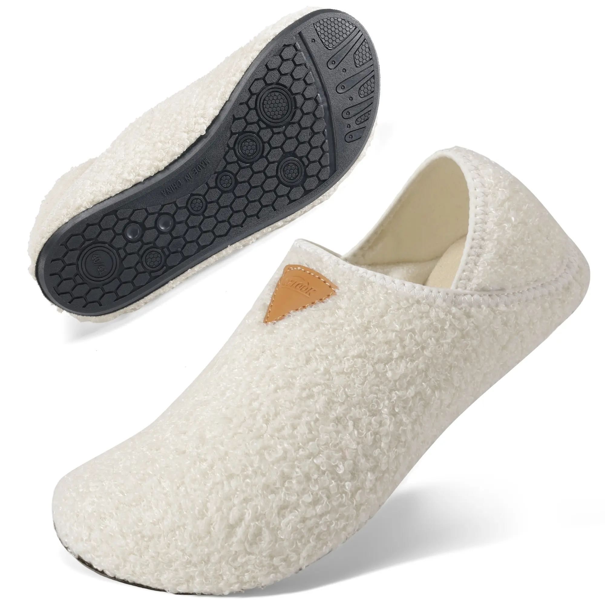 Women's Soft Sole Slipper Socks with Grippers Thick Warm Cozy Sherpa Lined Home Socks Set Cable Knitted Non-slip Fluffy Winter House Bedroom Slippers for Indoor Outdoor Use