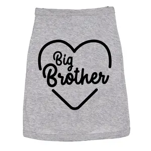 Dog Shirt Big Brother Cute Clothes for Family Pet Brother Shirt For Dogs Funny Dog Puppy TShirt Grey