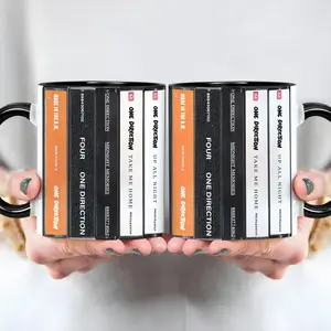 [Sale Up To 35%] One Direction Albums Cassette Retro Music Accent Mug, Pop Boy Band Coffee Mug, Nostalgic Pop Album Mug for Fans