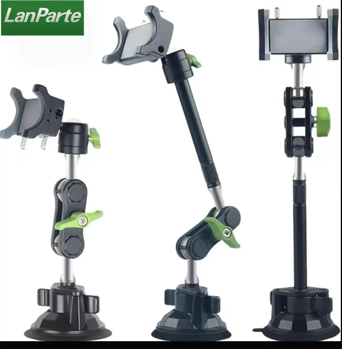 LanParte Universal Smartphone Holder for Car, 360° Rotatable Vacuum Suction Cup , Strong Anti-Shake Car Interior Accessory for Windshield, Easy 1-Hand Operation Adjustable Phone Mount for iPhone & Android, Vacuum Suction Phone Holder phone holder for car