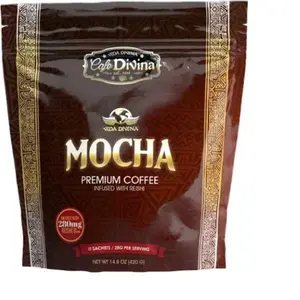 Mocha premium coffee infused with reishi -organic beverage