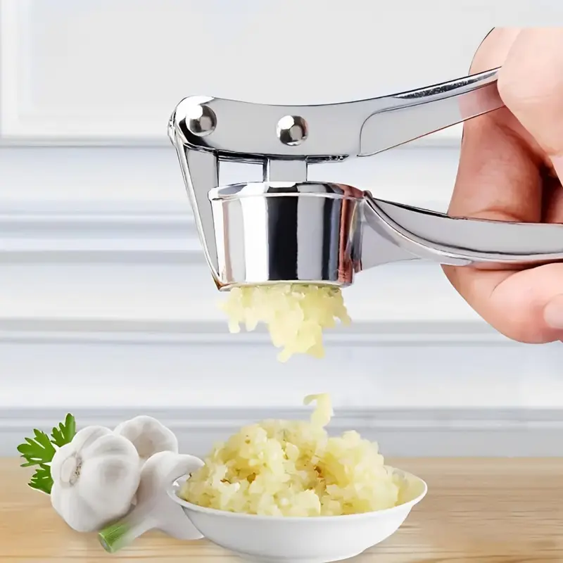 Premium Food Grade Stainless Steel Garlic Press Utensil - Rustproof, Durable, Scratch Resistant, Ergonomic Easy-Grip Handle, Dishwasher Safe Ginger & Garlic Mincer