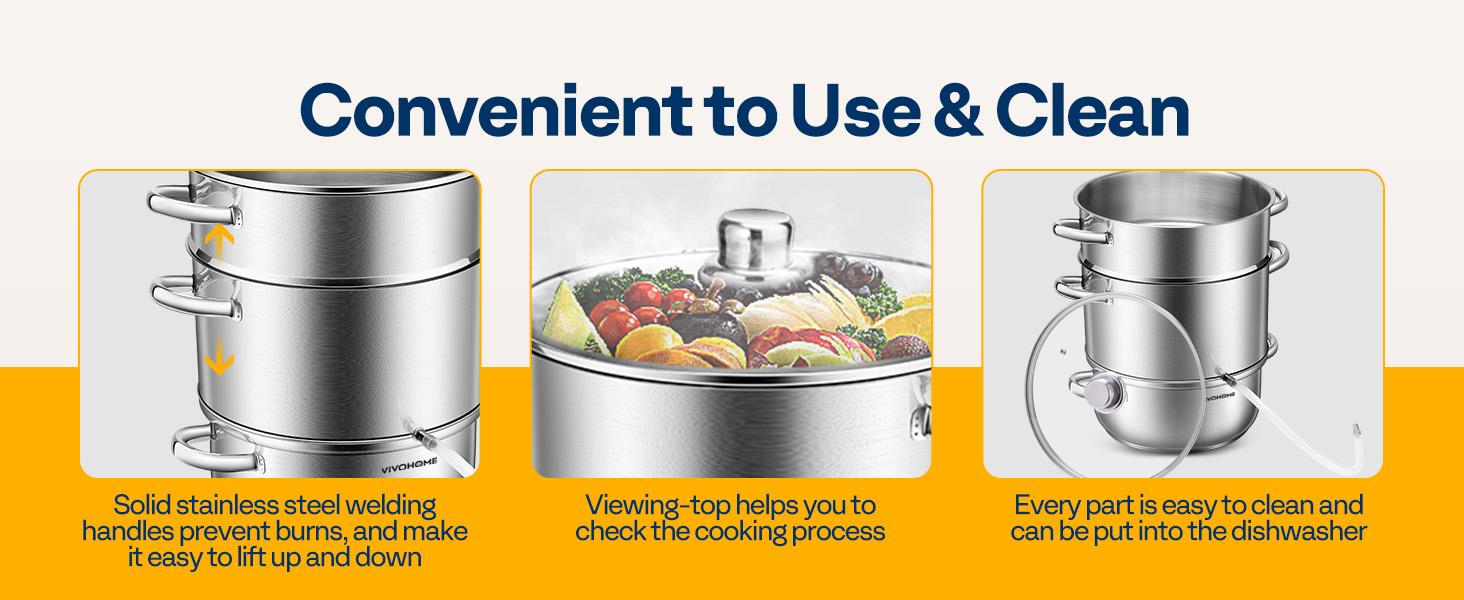 VIVOHOME 9.3QT Stainless Steel Steam Juicer 3-Layer Large Capacity Extractor Pot with Glass Lid, Double Handles, 2 Hose, Clamp, Induction Compatible for Fresh Fruit Vegetable Juice Aluminium Multifunctional Kitchenware Ideal Gift VIVOHOME 9.3QT Stainless Steel Steam Juicer 3-Layer Large Capacity Extractor Pot with Glass Lid, Double Handles, 2 Hose, Clamp, Induction Compatible for Fresh Fruit Vegetable Juice Aluminium Multifunctional Kitchenware Ideal Gift