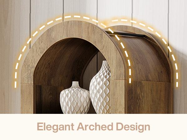 LITTLE TREE 74.8" Tall Arched Bookshelf, 6-Tier Narrow Open Bookcase, Floor Standing Corner Display Shelves Storage Organizer for Small Space, Home Office, Living Room