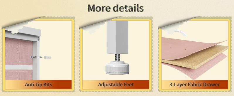 Homkdom 55"W Dresser with 13 Deep Fabric Drawers & 2 Open Shelves, Long Storage Chest for Bedroom, Entryway, Dorm Room, Large Vanity Organizer