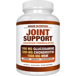 Glucosamine Chondroitin Turmeric MSM Boswellia Joint Support Supplement, Joint Health Vitamins for Knees Back Hands and Bones, Mobility Flexibility and Pain Relief Support for Men and Women Daily Joint Care Tablets