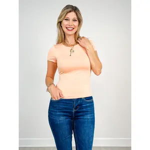 Fitted Short Sleeve Crew Neck Tee