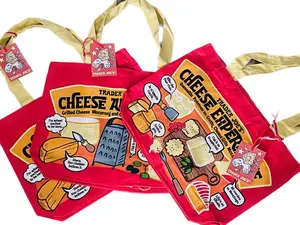 Trader Joe's Cheese Adventures Heavy Duty Cotton Tote Bag - Set of 3