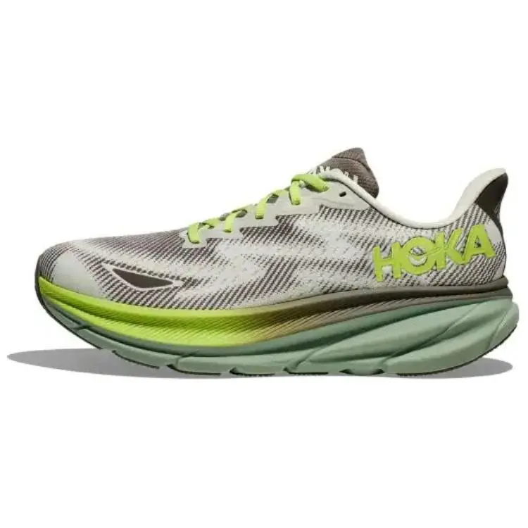 HOKA ONE ONE Clifton 9 Men's Low-Top Running Shoes: Comfortable, Versatile, Slip-Resistant, Durable, Gray Trending Shoes, House White Official Shoes to Get / Maison Mihara