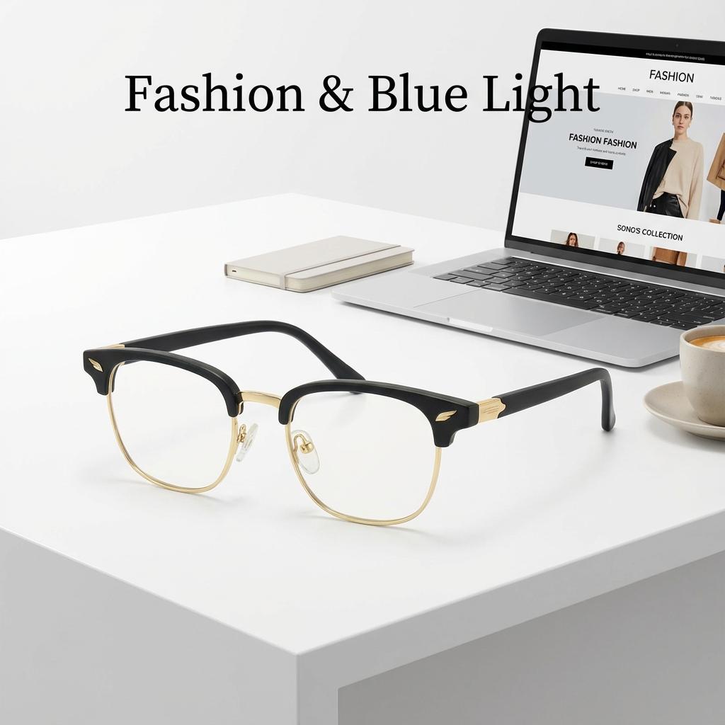 2026 New Blue Light Blocking Semi-rimless Glasses for Men & Women, Fashion Party Eyeglasses, Computer Gaming TV Reading Glasses for Daily Wear, Birthday Gift
