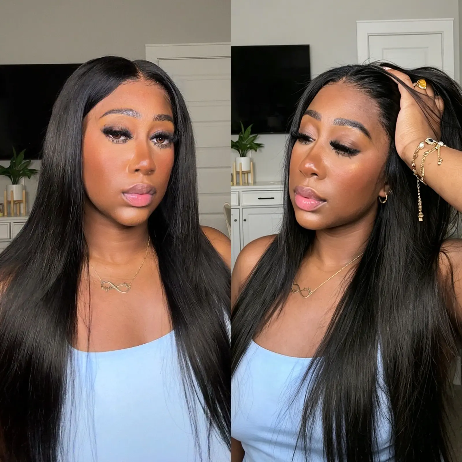 Wavytalk Beginners Friendly Glueless Human Hair Wig with  Invisible Drawstring, 180% Density 9x6 Closure HD Natural Hairline, Pre Plucked Pre Bleached Pre Cut Wear and Go #TikTokShopSummerSale