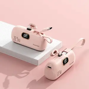 5000mAh Ultra-Compact Mini Power Bank, Lightweight Portable Battery with Digital Display, Supports Android & Apple, Ideal for Travel & Outdoor Use-5000mAh Ultra-Compact Mini Power Bank, Lightweight Portable Battery with Digital Display, Supports Android