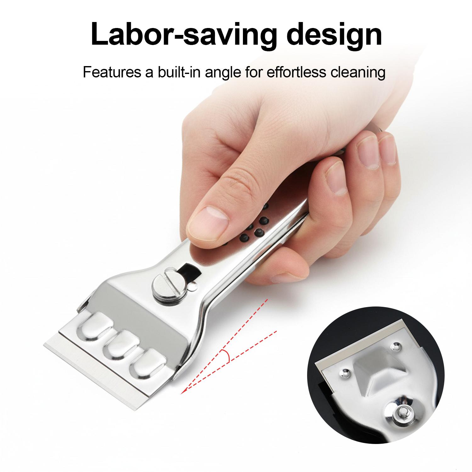 VAYWET Razor Blade Scraper Tool Stainless Steel Multifunctional Cleaning Shovel Ceramic Hob Scraper 5 Blades for Cleaning Window Cooktop Oven Glass Stove Kitchen Floor Door Sticky Residue Tile Wallpaper Decals Labels Caulk Adhesive Paint Glue Removal VAYWET Razor Blade Scraper Tool Stainless Steel Multifunctional Cleaning Shovel Ceramic Hob Scraper 5 Blades for Cleaning Window Cooktop Oven Glass Stove Kitchen Floor Door Sticky Residue Tile Wallpaper Decals Labels Caulk Adhesive Paint Glue Removal