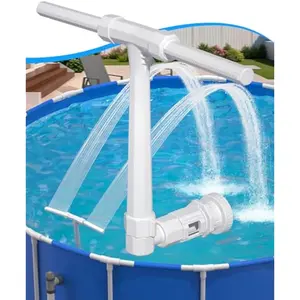 2026 Height Upgrade Pool Fountain - Dual Spray High-Pressure Adjustable Waterfall Sprinkler Cooler for Above-Ground & Inground, 360° Cooling Jet & Relaxation Features,White