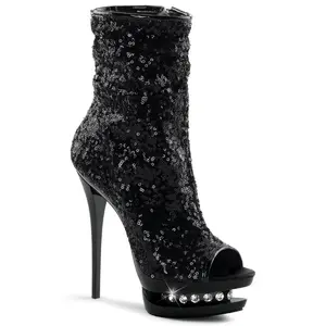 Women's Platform Peep Toe Sandal Boot, Rhinestone-Accent Shoe, Stylish Footwear