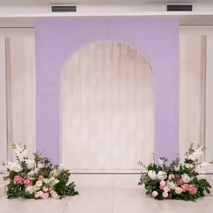 Lavender Lilac Spandex Wedding Arch Cover for Arc de Triomphe Stand, Stretch Fitted Floral Balloon Frame Backdrop Stand Cover - 8ft