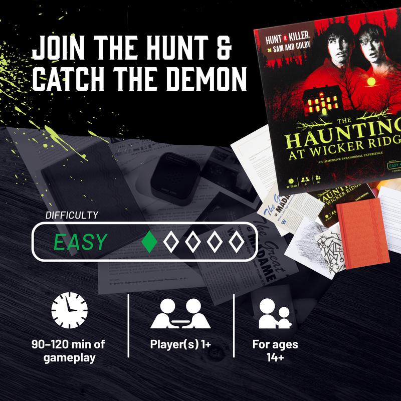 Hunt A Killer x Sam and Colby: The Haunting at Wicker Ridge – Paranormal Mystery Board Game, 90–120 Min Gameplay, Ages 14+