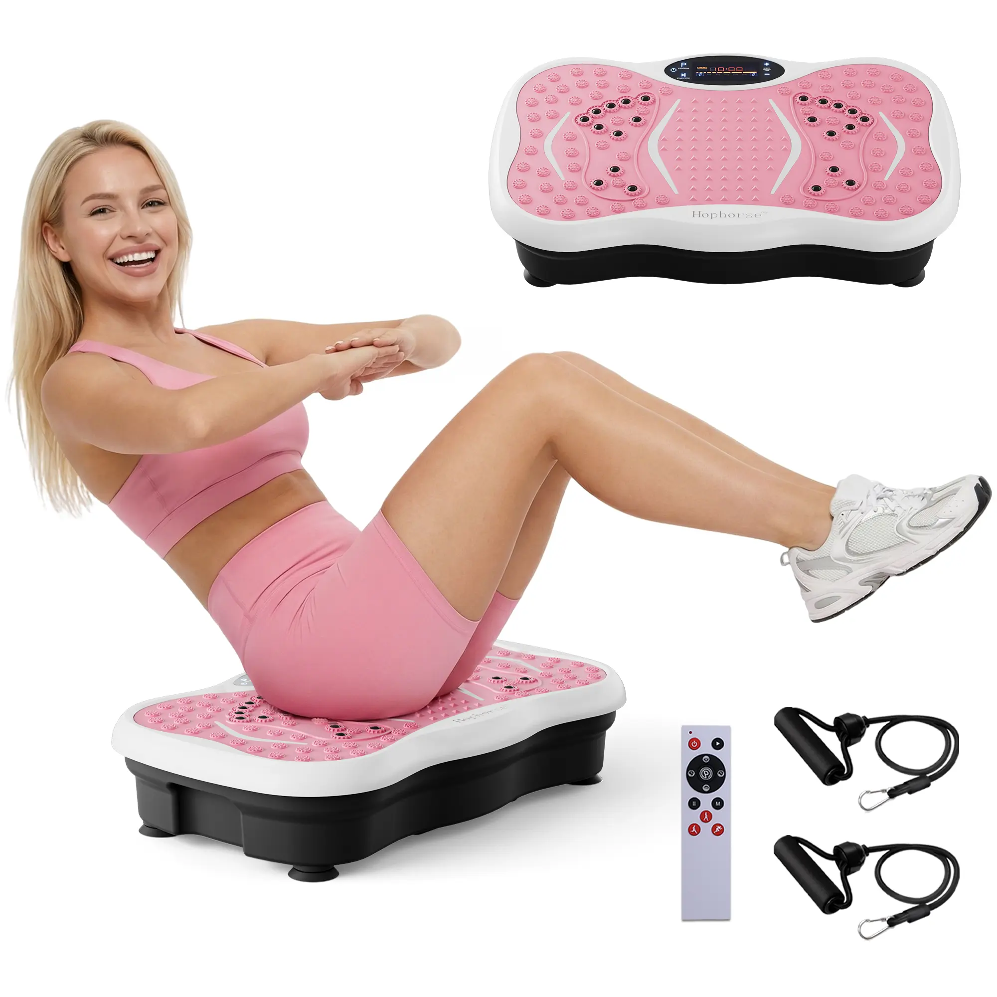 HopHorse Adjustable Speed Vibration Plate – Quiet Home Exercise Equipment for Full Body Fitness, Multifunctional Walking Pad & Pedal Exerciser Alternative, Power Vibration Plates for Workout & Muscle Toning | Black Friday & Cyber Monday Deal