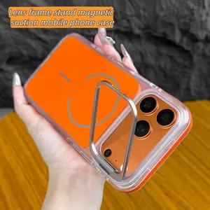 Phone case for iPhone 17 16 15 14 13 12 Max Plus Pro Magnetic Mobile Phone Case with MagSafe Camera Ring Holder, Military-Grade Protection, Anti-Fall, Non-Yellowing, Wireless Casing Protector Cover, Shockproof Drop, Protection Durable iPhone case.JN13