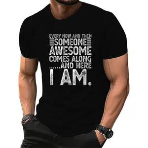 Superman Slogan T-Shirt for Men – Slim Fit, Crew Neck, Black with White Lettering