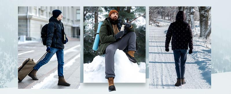 FitVille Men's Wide CozyCore Winter Boots V10, Thermal-Reflective Lining, Adjustable Straps, Slip Resistant, All-Day Comfort Walking Shoe, Roomy Toe Box, High Rebound EVA Foam, Closed Decor Style