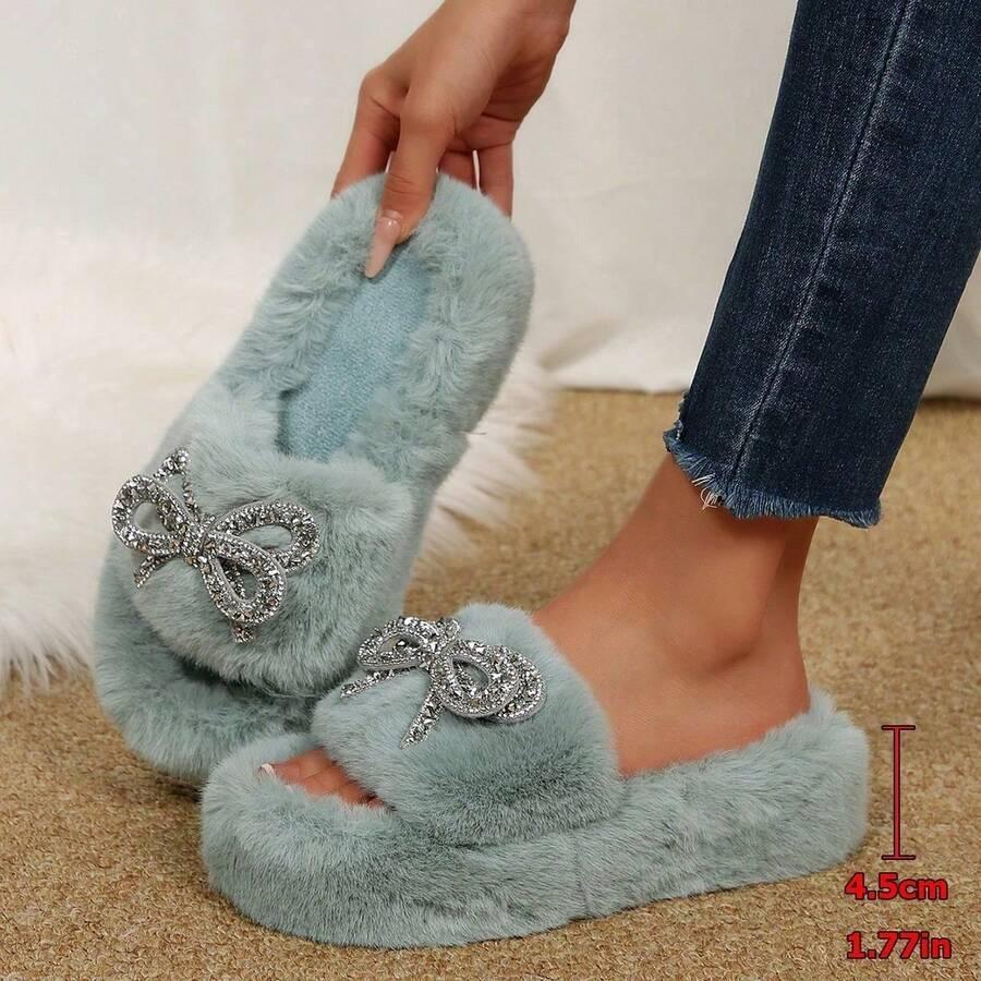 Mysoft Women's Plush Slippers, Soft Warm Winter Shoe, Womensfashion Sandals Slippers for Women, Cozy Indoor Bedroom Footwear, Ideal Valentine's Day Gift