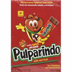 De La Rosa Pulparindo Extra Spicy Tamarind Candy -20 Bars-Sweet, Salty, and Spicy Flavor