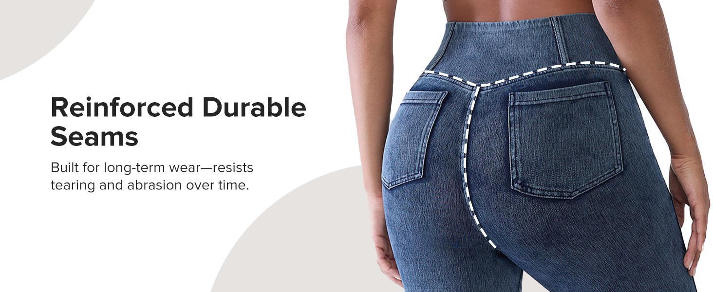 BRXL High Waisted Bootcut Flare Denim Jeans for Women - Crossover Waist & Illusion Pocket Design with Functional Back Pockets & Comfort Stretch Fabric#TikTokMadeMeBuyIt#Streetwear #outdoorfun-1 Fitness Yoga Pants
