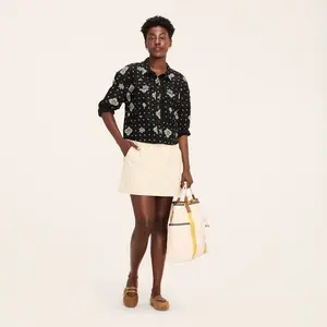 Women's Bandana Print Button-Down Long Sleeve Collared Utility Shirt - Woolrich