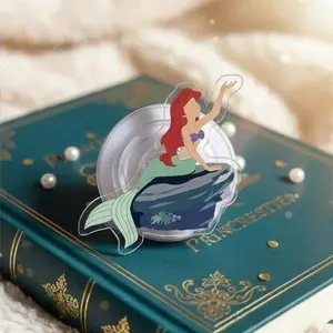 Red Haired Mermaid on Rock Phone Grip - Aesthetic Ocean Princess Phone Stand for E-Reader & Kindle - Cute Bookish Accessory for Readers and Fantasy Lovers Gift