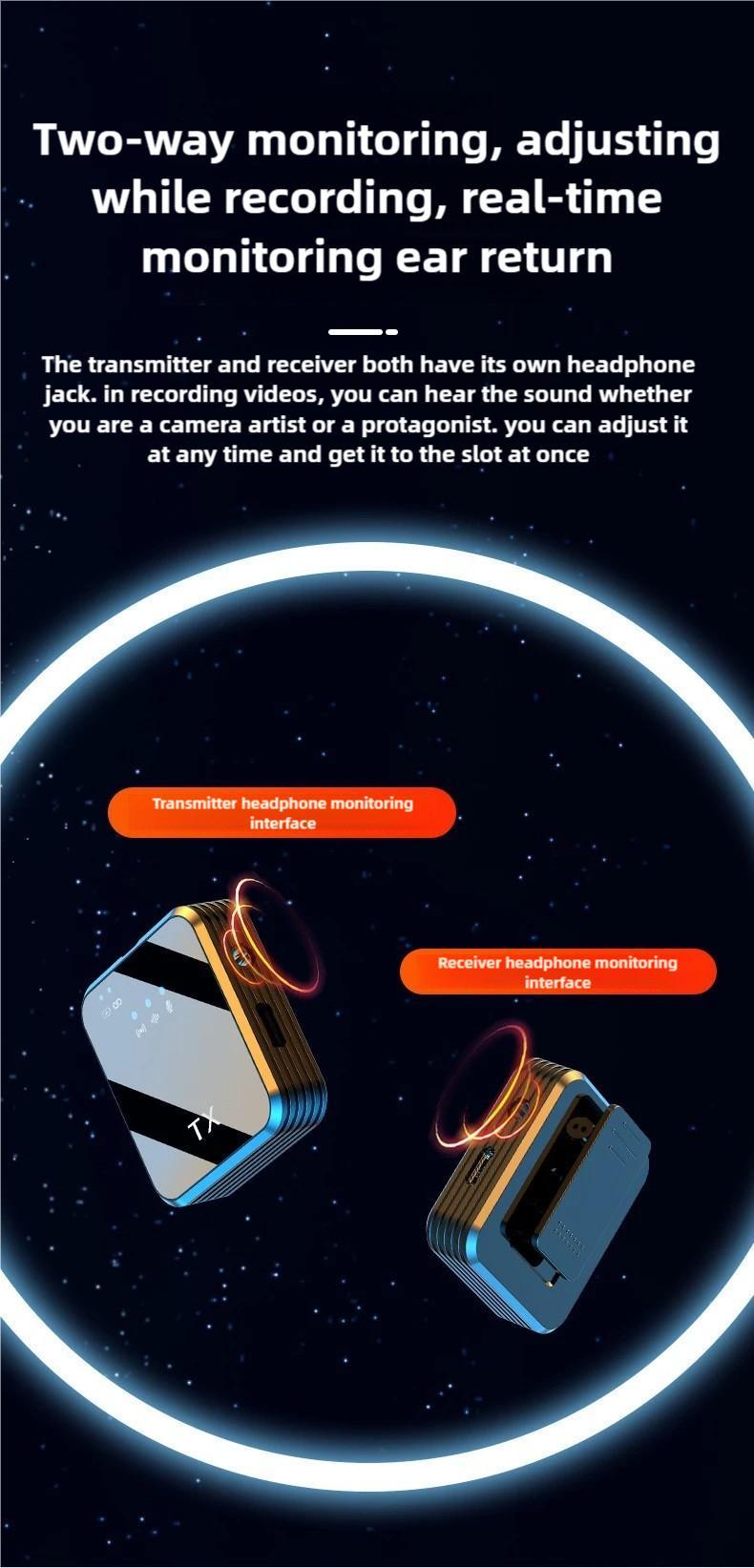 3 in 1 Microphone for iPhone/Android/Camera, Wireless Lavalier Microphone, 328ft Transmission, 18H Battery Life, Mini Microphone for Record Interview, Vlogs, YouTube, Tiktok Smartphone Audio