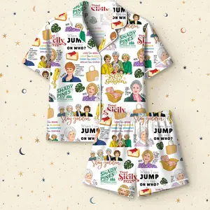 Golden Girls Pajama Set, Stay Golden Sleepwear, Shady Pines Pajamas, Funny TV Show PJs, Cozy Gift for Mom, Grandma Gift Soft Elegance