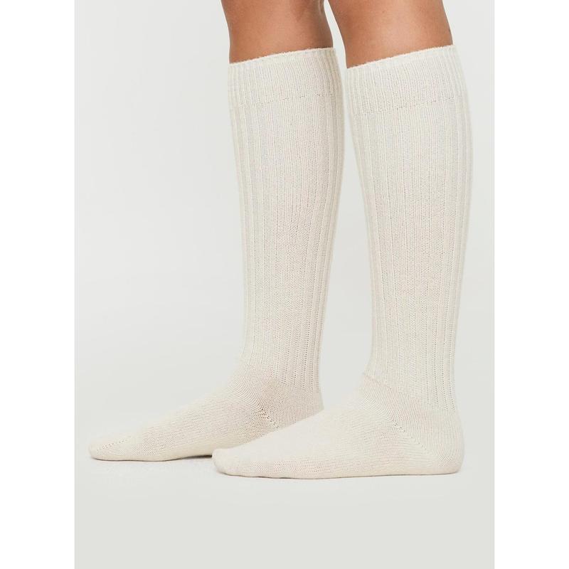 Boderline Knee High Socks White