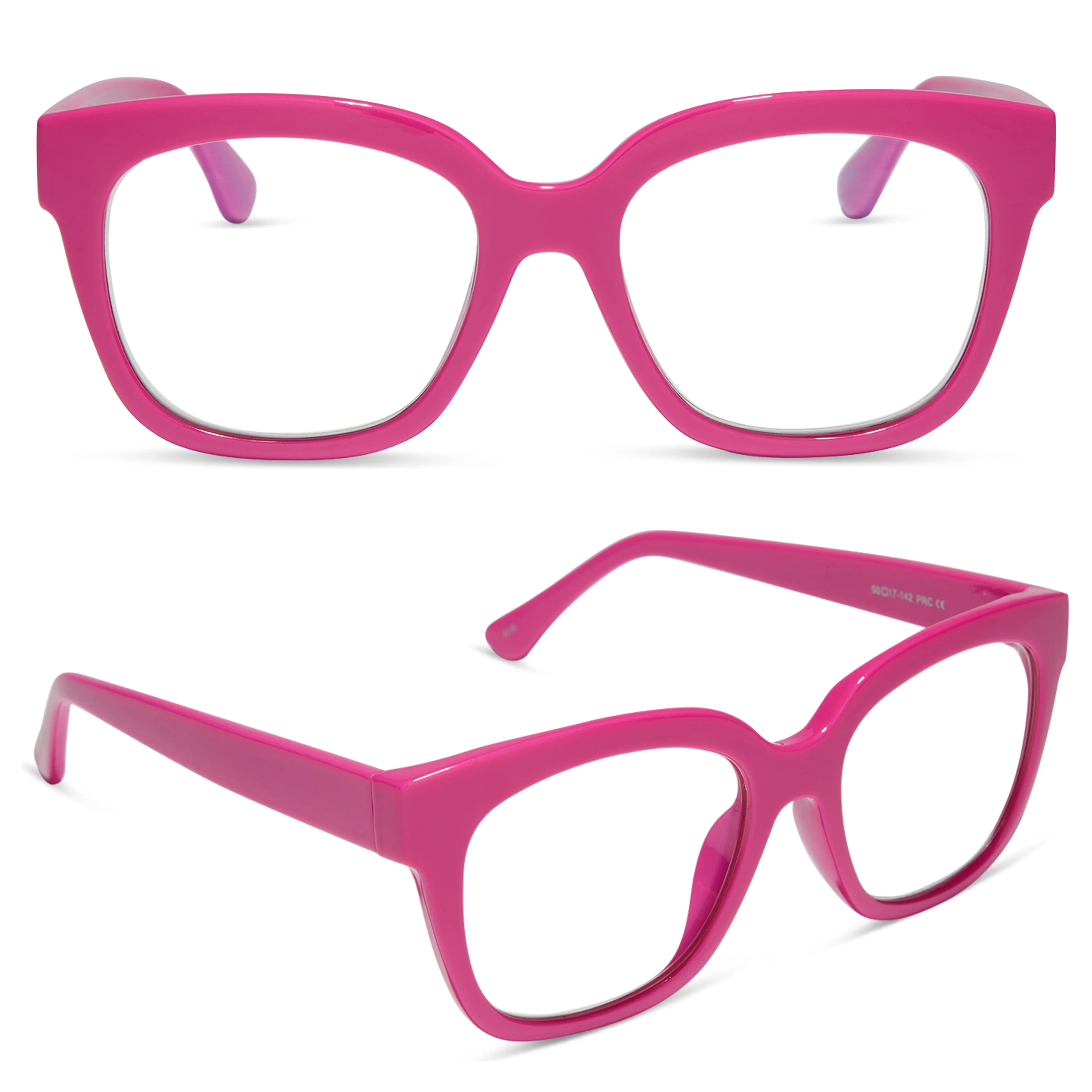 DIFF Ava Bubblegum Pink Blue Light Readers - Cute Square Chunky Lightweight Frame