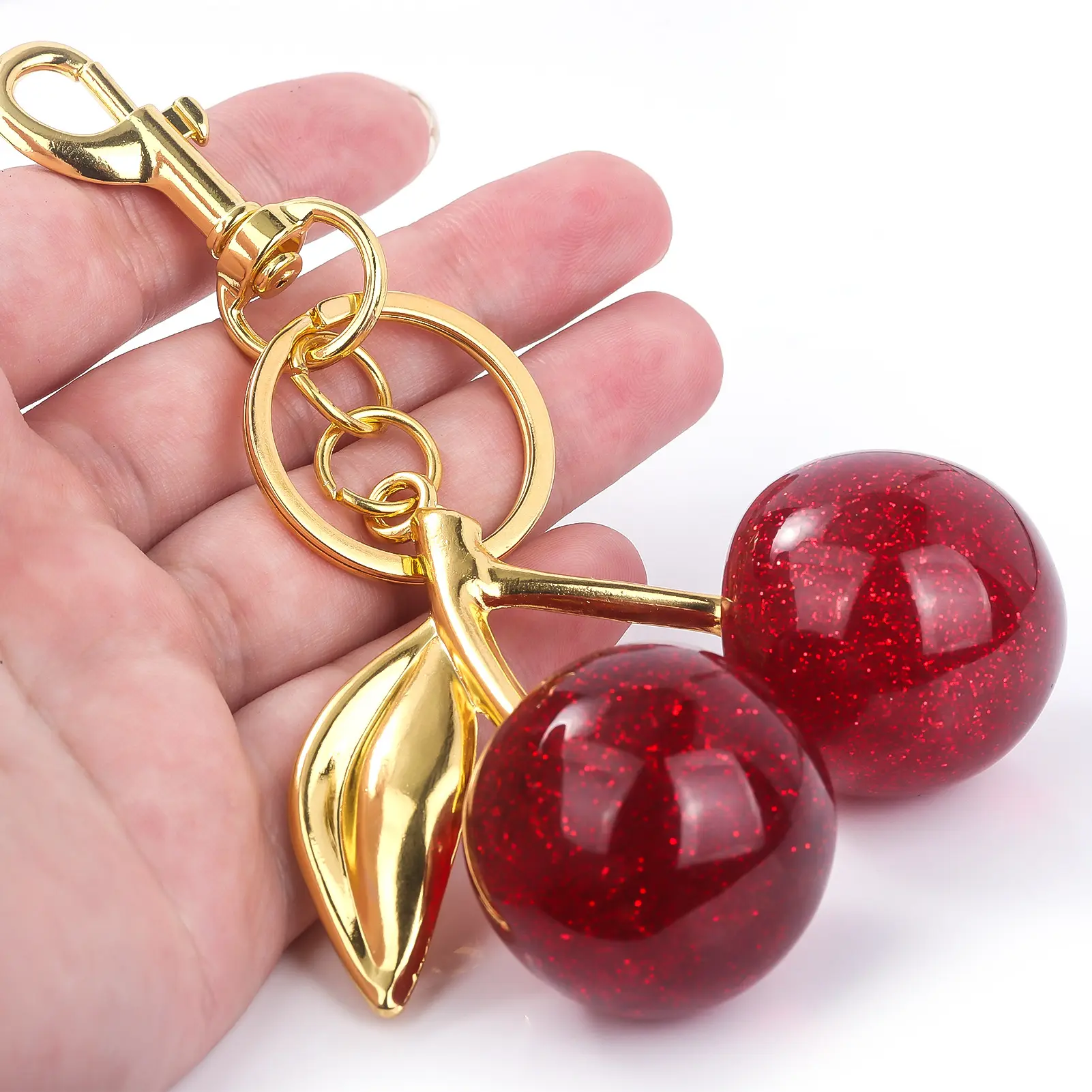 Keychain Cherry Bag Charms Purse，Key Chains Women Cute - Car key Accents for leather handbags，Adorable