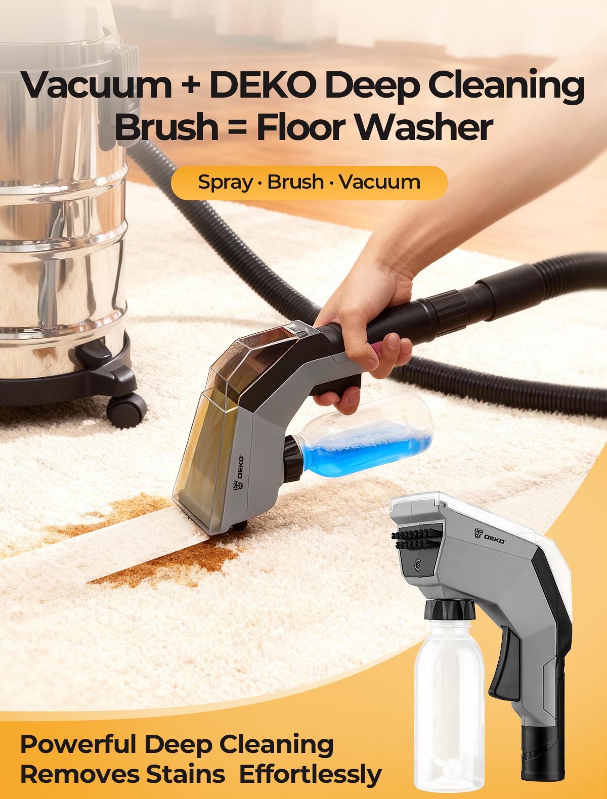 DEKO Upholstery Cleaning Brush Head — Fits 32mm And 35mm Wet/Dry Vacuums. Easily Spray, Scrub, And Vacuum To Remove Stains. Suitable For Sofas, Rugs, Car Seats, And More. Brush Only — Vacuum Sold Separately.