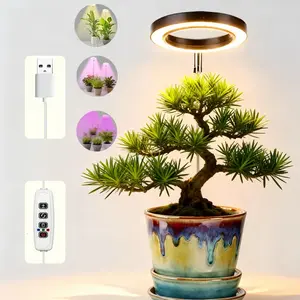 Adjustable Brightness LED Plant Lamp, USB Powered LED Full Spectrum Plant Light, Auto On/Off Timer (3/6/9H), Height Adjustable for Indoor Gardening, Grow Lights for Plant Enthusiasts