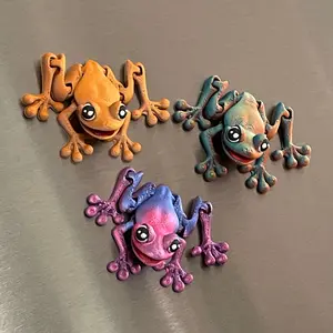 Pocket Pals Magnetic Tree Frog 3 Pack - 3d Printed Articulated Figurine Decor